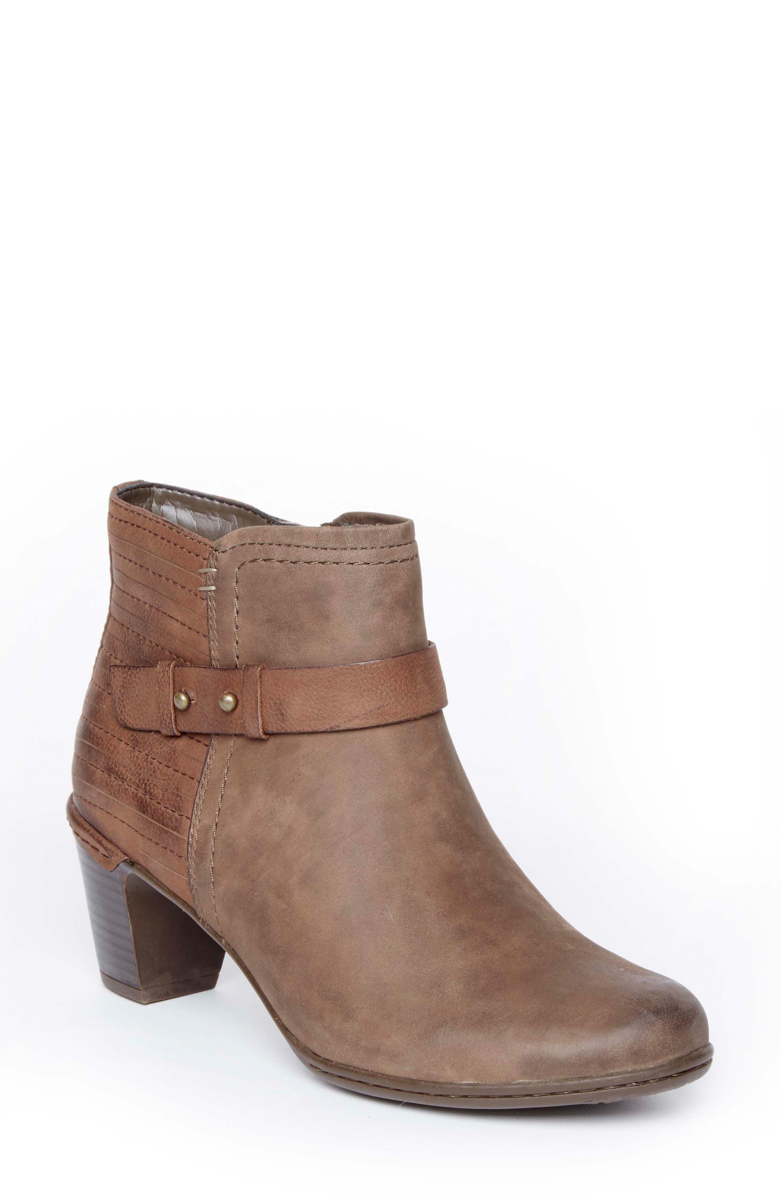 Rashel Buckle Bootie, Main, color, STONE NUBUCK