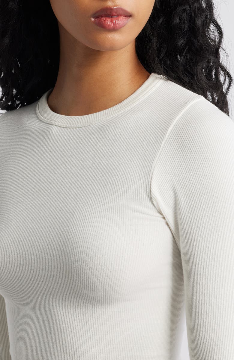 Florence by Mills Softie Seamless Long Sleeve Crop T-Shirt, Alternate, color, Jet Stream