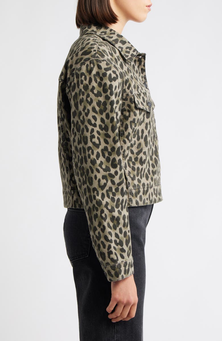 Mavi Jeans Leopard Print Denim Jacket, Alternate, color, Green Leopard Denim