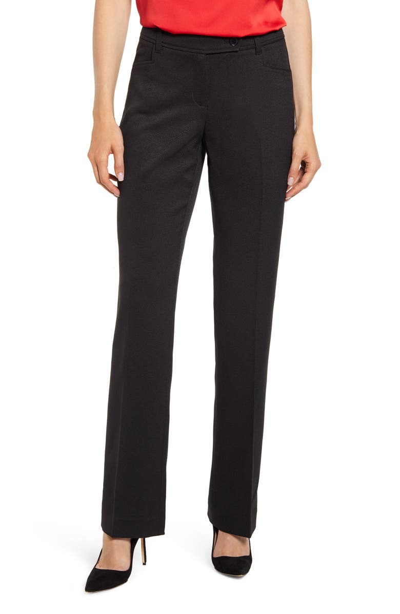 Anne Klein Mini Flare Leg Black Pants, Main, color,