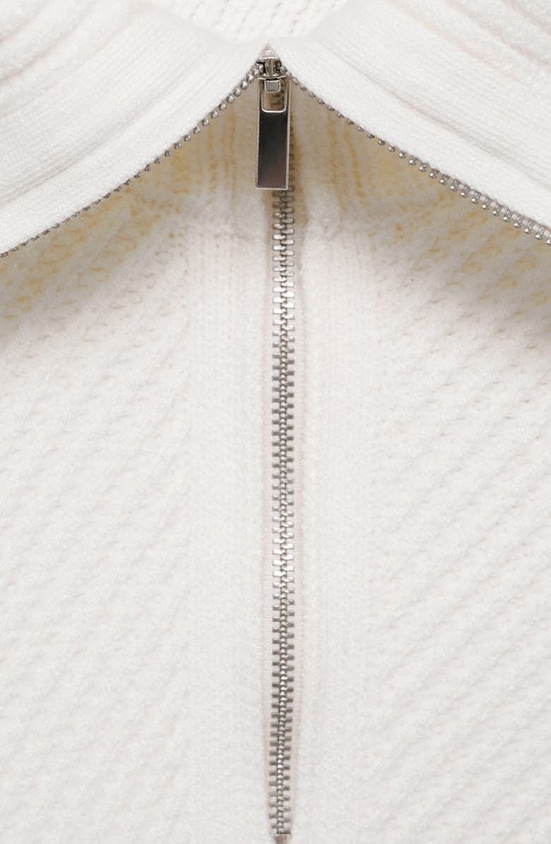 MANGO Stripe Quarter Zip Sweater, Alternate, color,