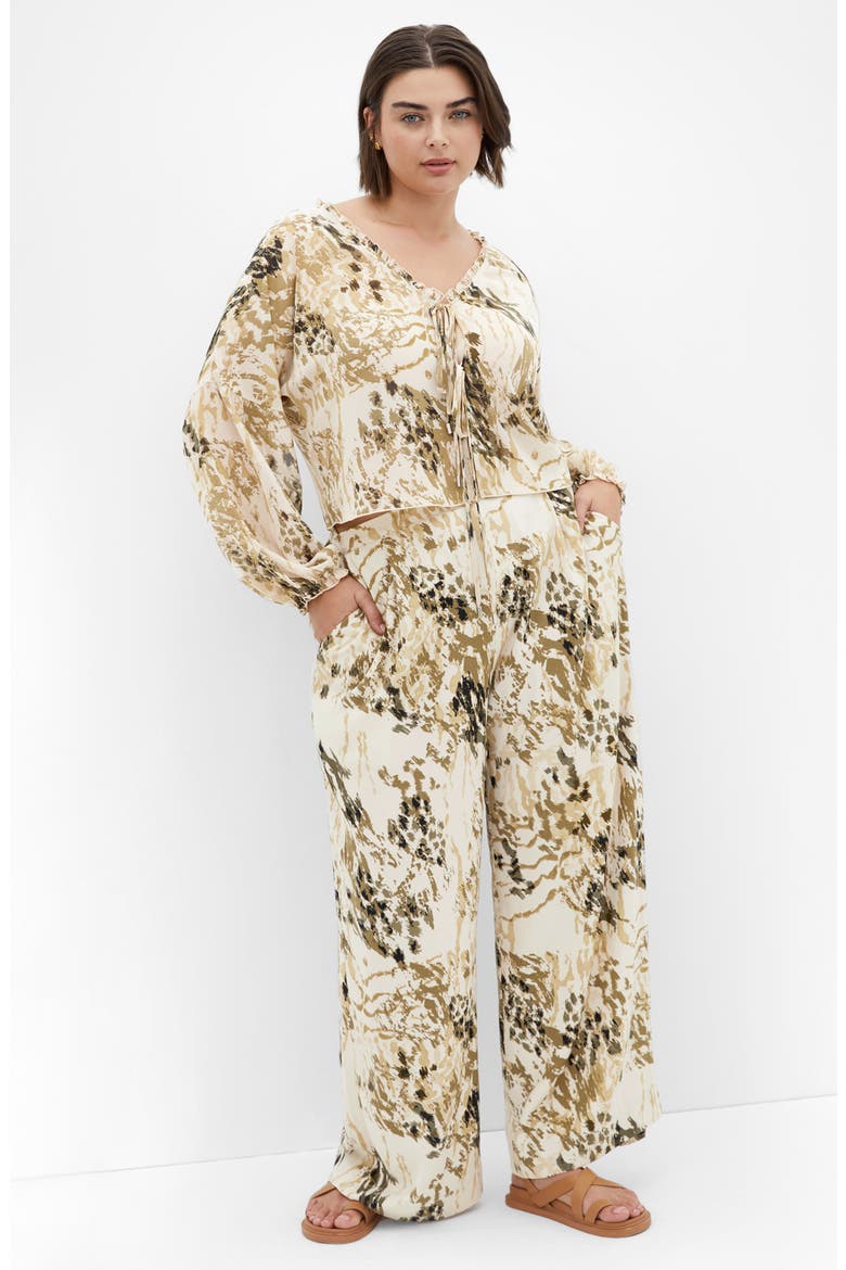 Corina Tie Front Top, Alternate, color, SKIN
