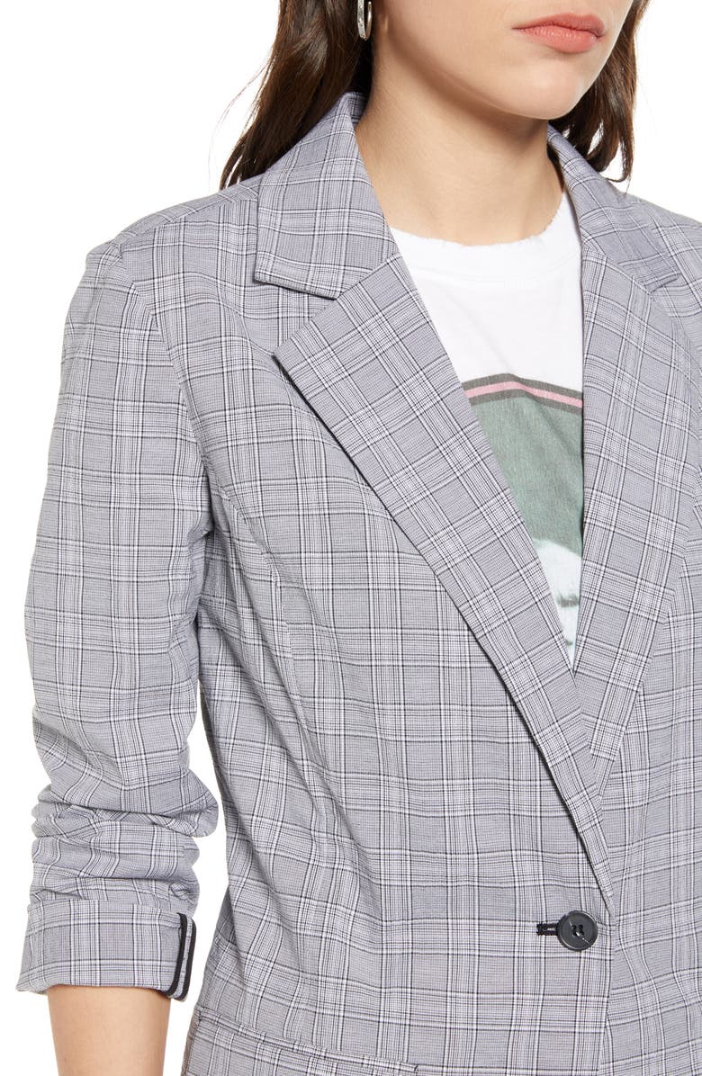 Treasure & Bond Mini Plaid Blazer, Alternate, color,