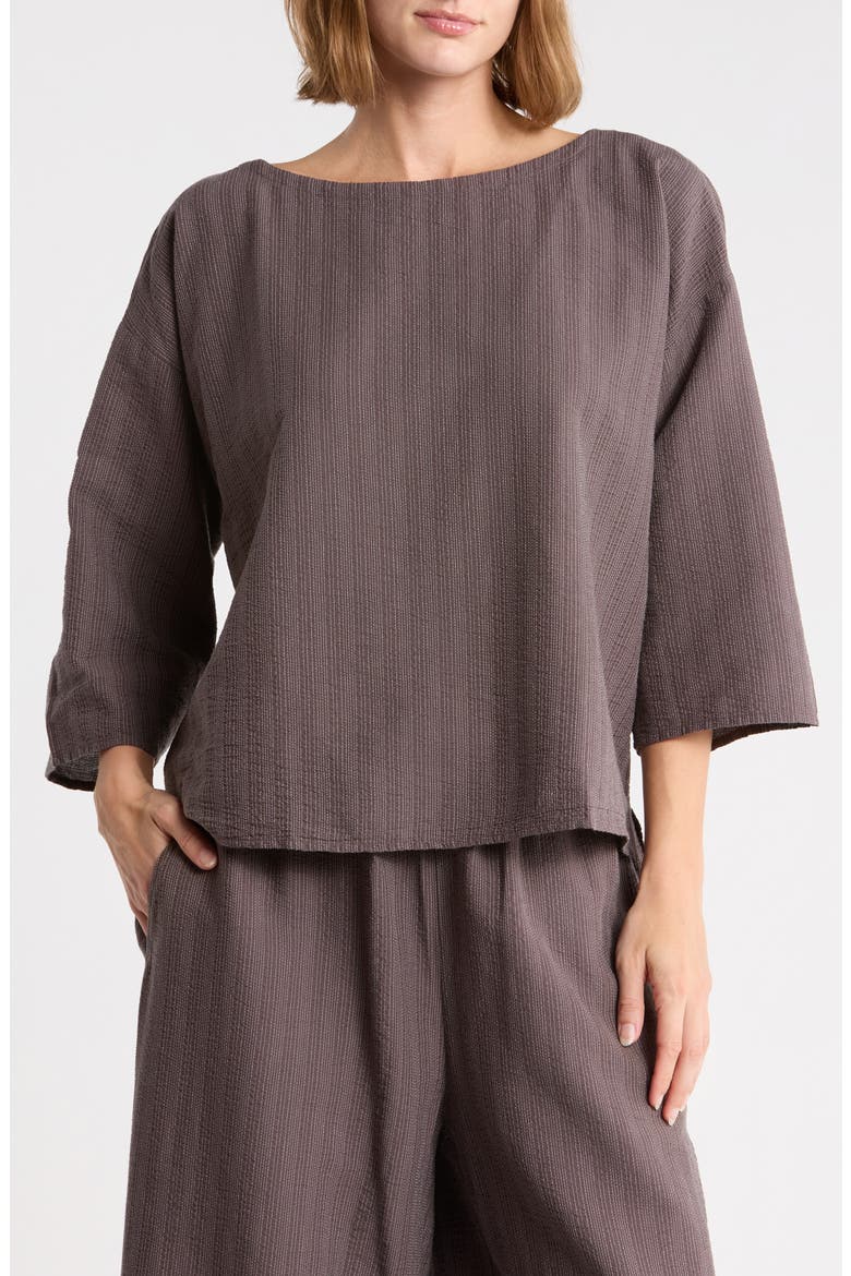 Stripe Organic Cotton Blend Top, Main, color, RYE