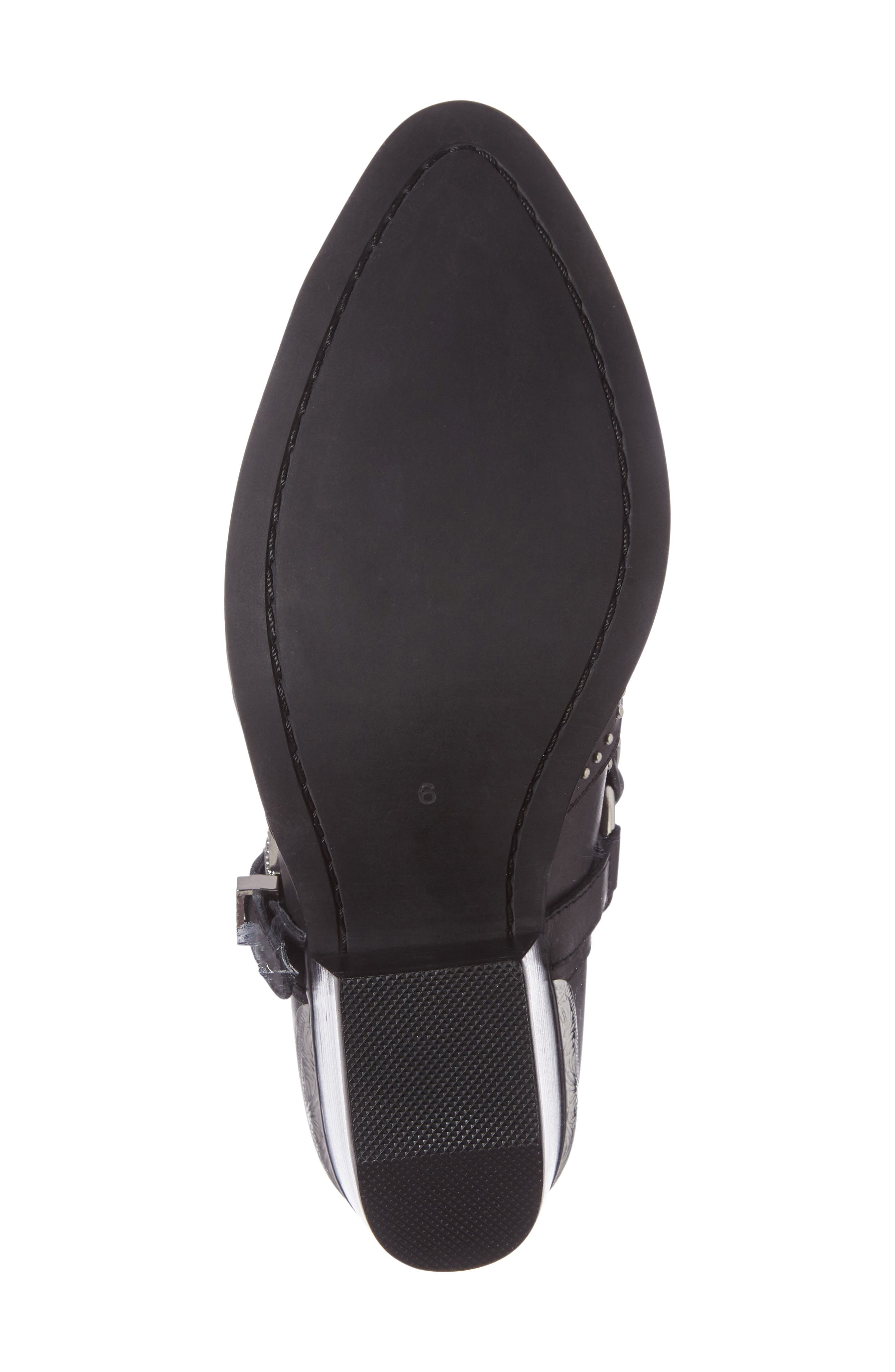 'Calhoun' Cutout Bootie, Alternate, color, BLACK SILVER LEATHER