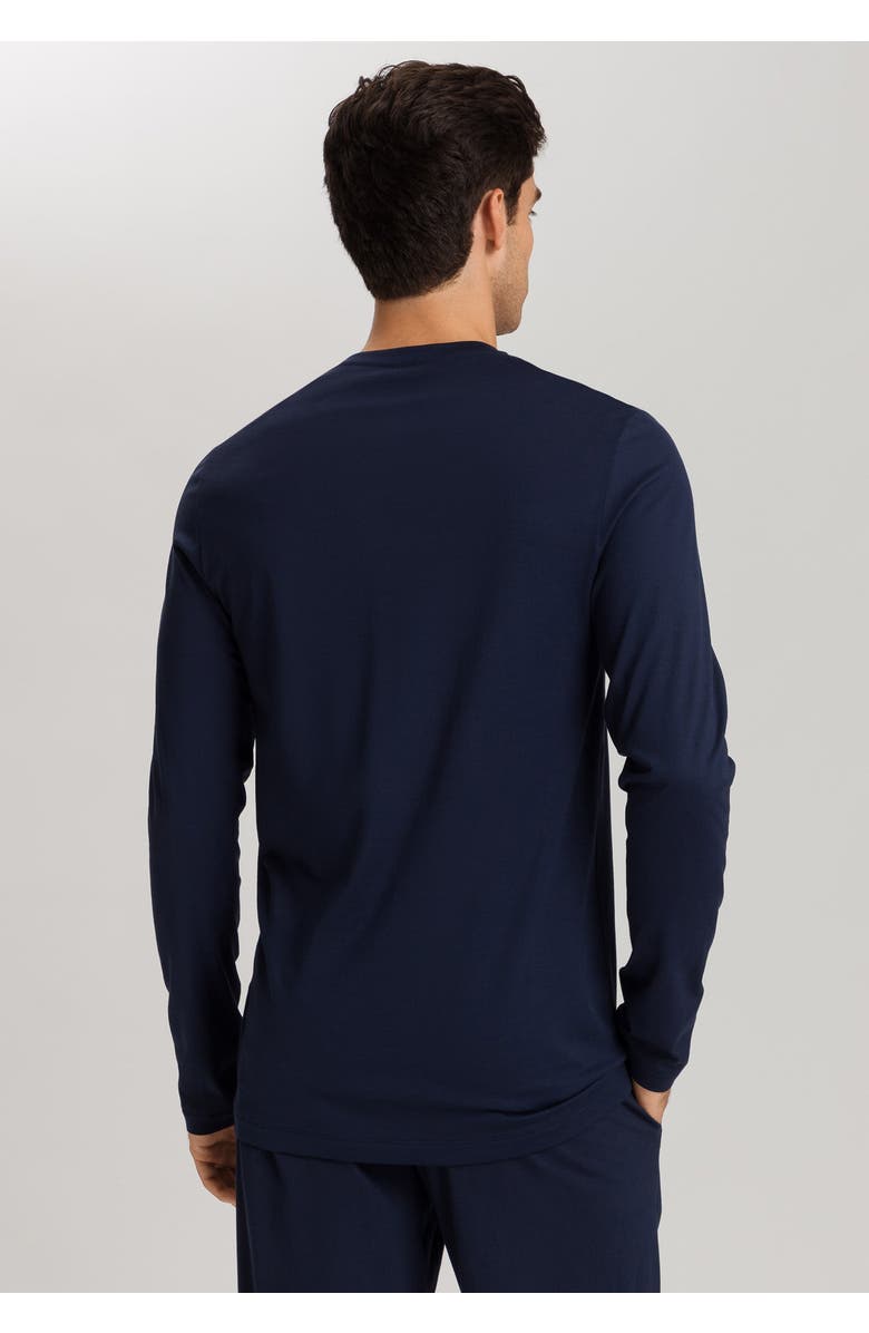 Hanro Night And Day Cotton Crew Neck Top, Alternate, color, Deep Navy