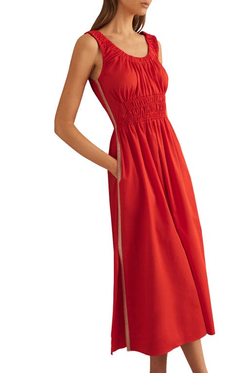 REISS REISS ANOUK SMOCK WAIST COTTON DRESS
