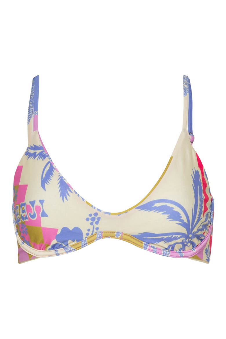 Periwinkle Palms Irene Reversible Underwire Bikini Top, Alternate, color, BEIGE