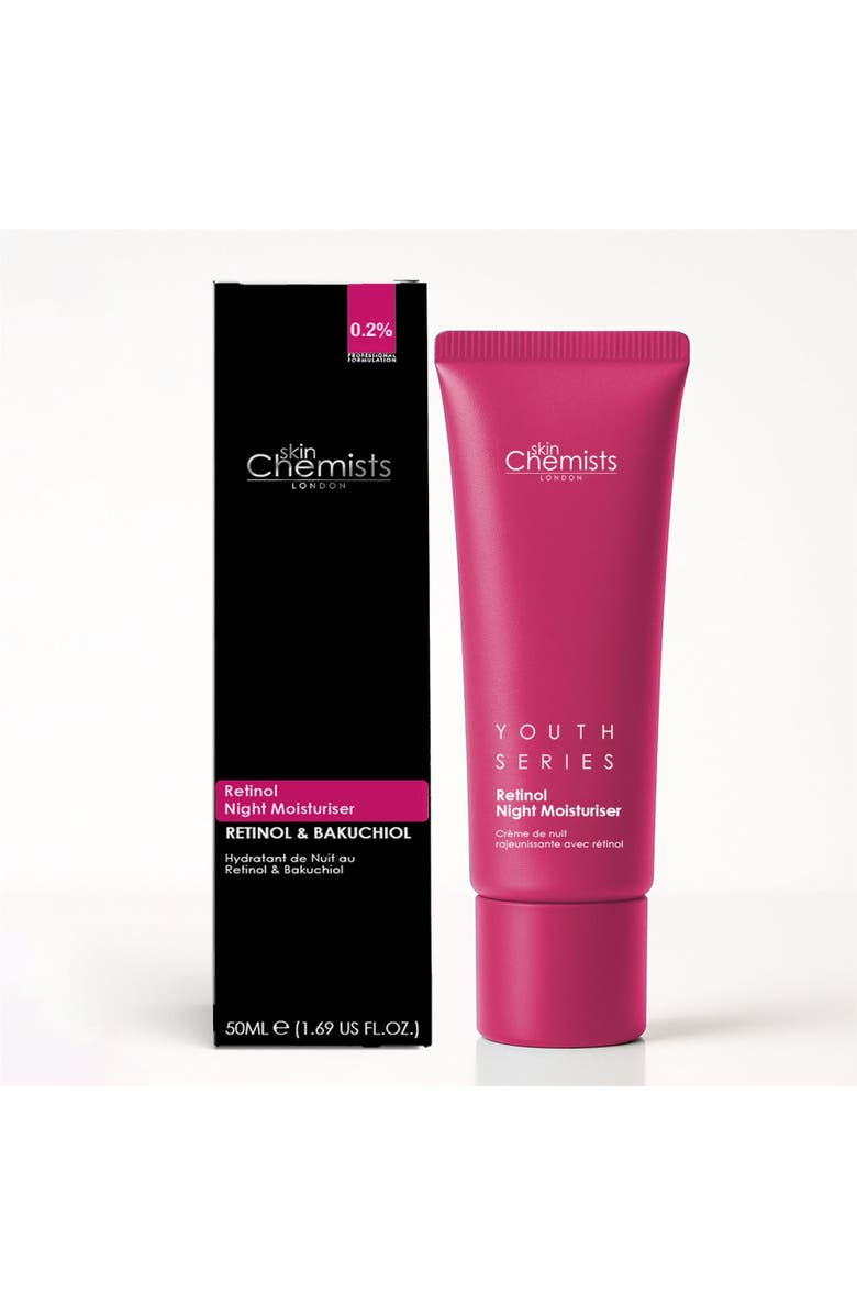 SKINCHEMISTS Retinol Bakuchiol Anti-Ageing Night Moisturiser 50ml for Fine Lines, Wrinkles, Firmness & Radiance, Alternate, color, White