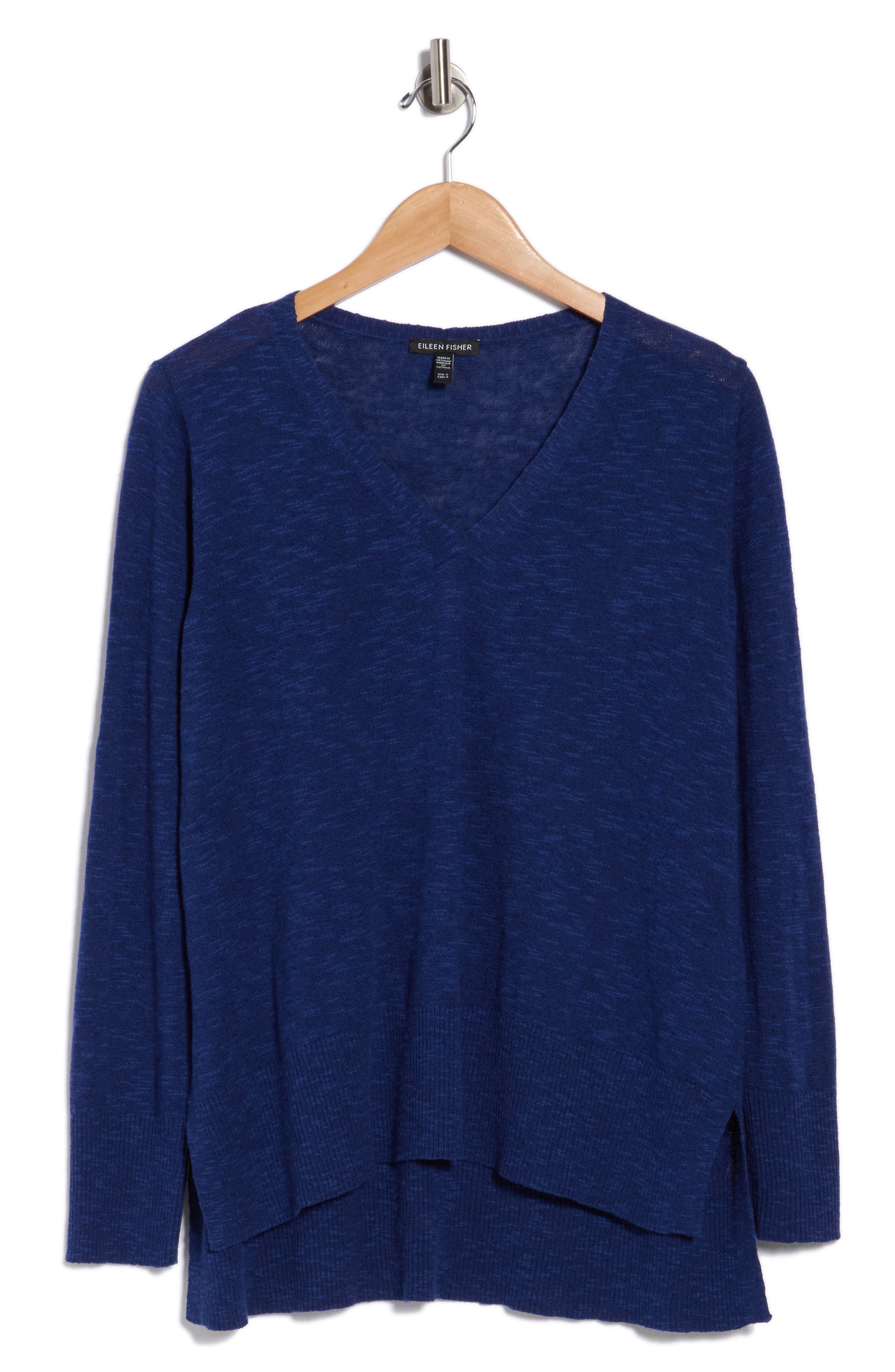 Eileen Fisher Organic Linen & Organic Cotton V-Neck Sweater