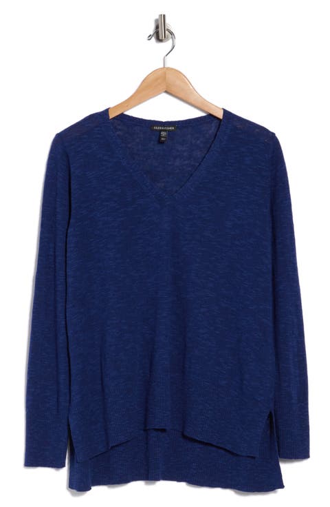 Organic Linen & Organic Cotton V-Neck Sweater