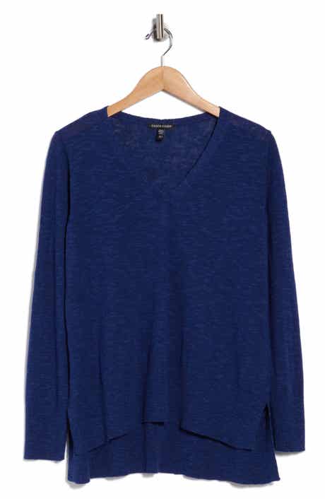 Eileen Fisher Organic Linen & Organic Cotton V-Neck Sweater