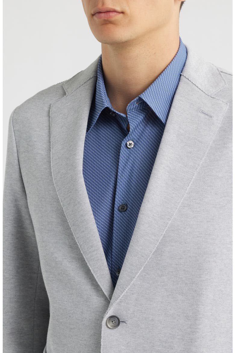 Hanry Slim Fit Heathered Grey Knit Cotton Blend Sport Coat, Alternate, color, GREY