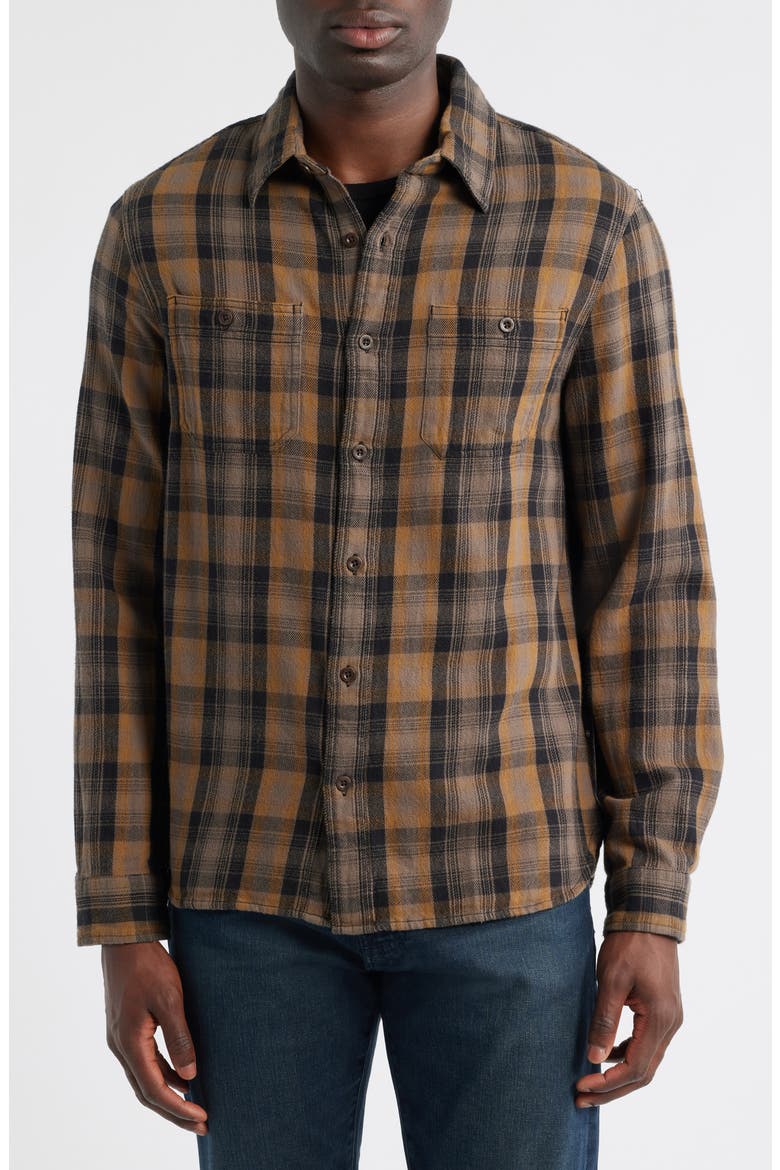 Mason Plaid Flannel Button-Up Shirt, Alternate, color, YELLOW MULTI