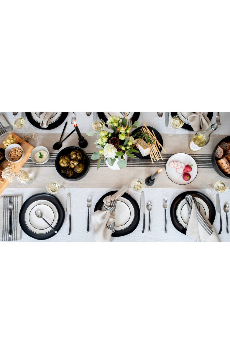 Solino Home Linen Dinner Napkins - Farmhouse, 20" x 20", Alternate, color, Black And Natural