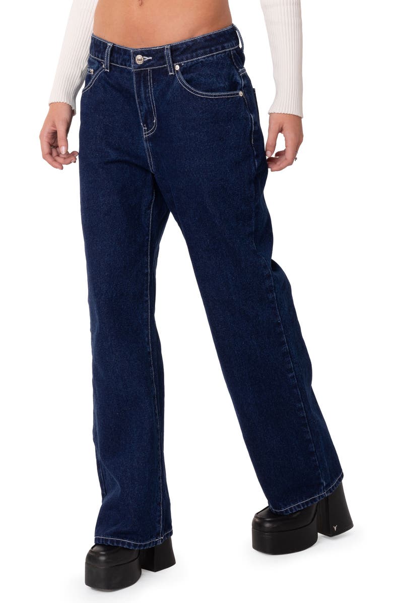 EDIKTED Low Rise Baggy Boyfriend Jeans, Alternate, color,
