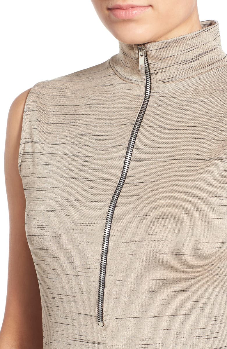 Missguided Zip Front Mock Neck Body-Con Dress, Alternate, color, 