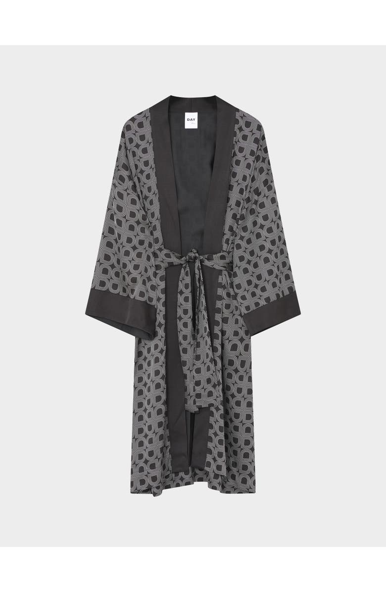 DAY Birger et Mikkelsen Rani Geometric Print Maxi Length Robe, Alternate, color, Black