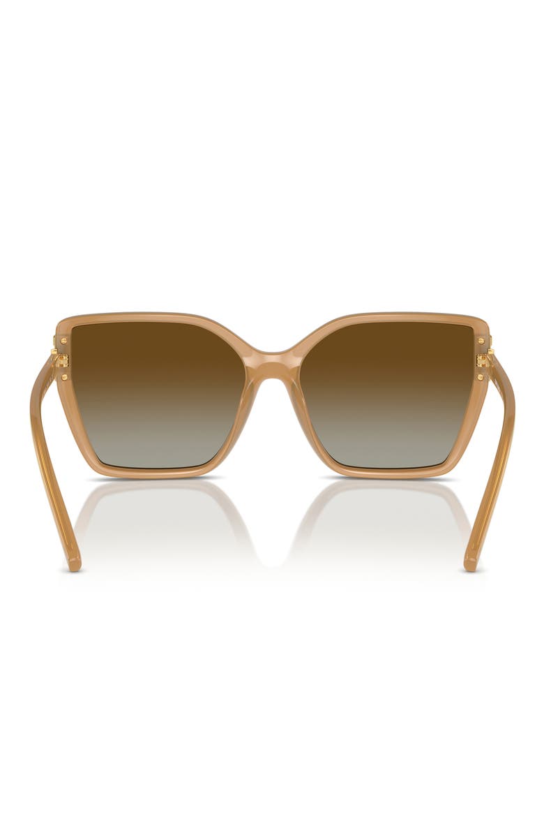 58mm Polarized Square Sunglasses, Alternate, color, MILKY BROWN / BROWN POLAR