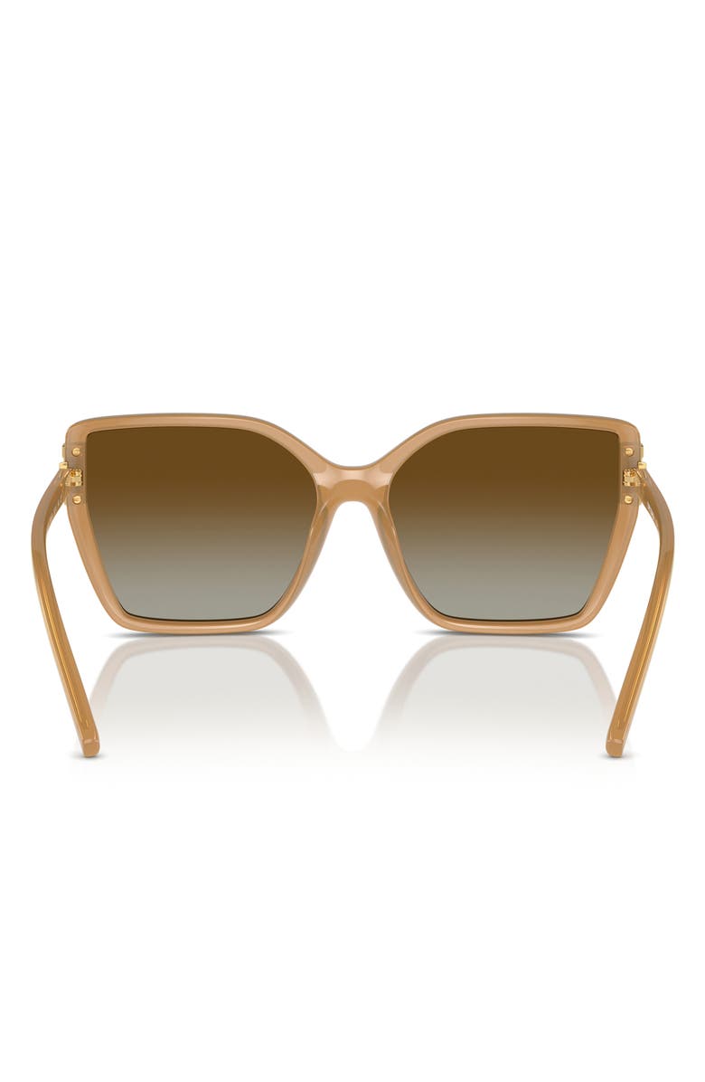 Tory Burch 58mm Polarized Square Sunglasses, Alternate, color, Milky Brown / Brown Polar