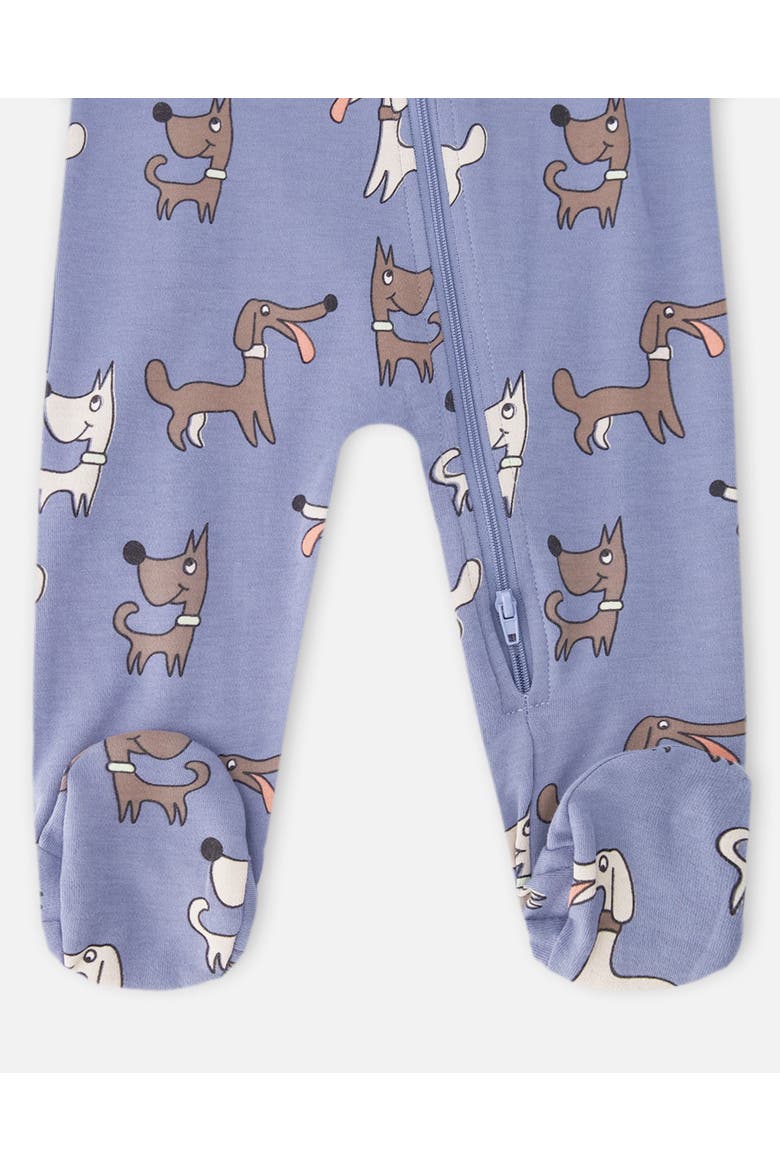 Organic Cotton One-Piece Dog Print Pyjama, Alternate, color, Blue Printed Dogs