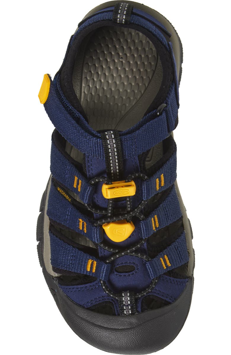 KEEN Kids' Newport H2 Water Friendly Sandal, Alternate, color, Naval Academy/Keen Yellow
