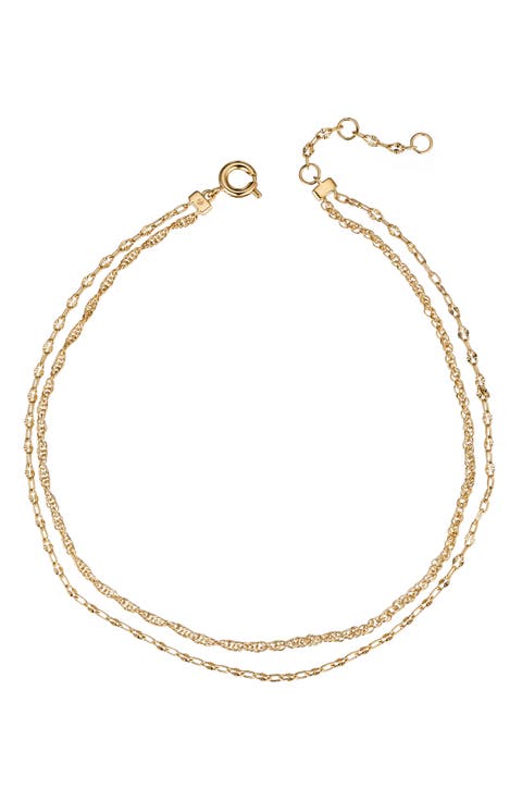 Florence Draped Double Chain Anklet