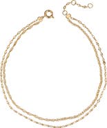 Nadri Florence Draped Double Chain Anklet