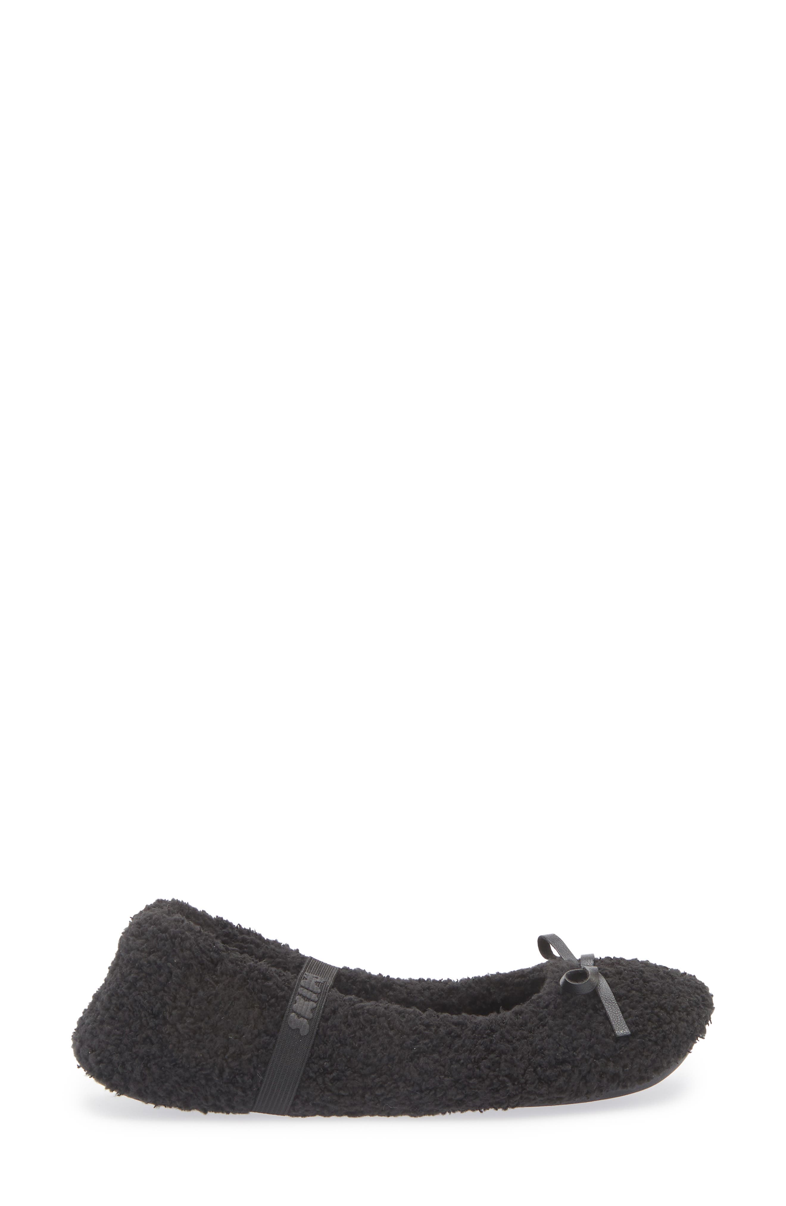 SKIMS Cozy Ballet Slipper, Alternate, color, Onyx