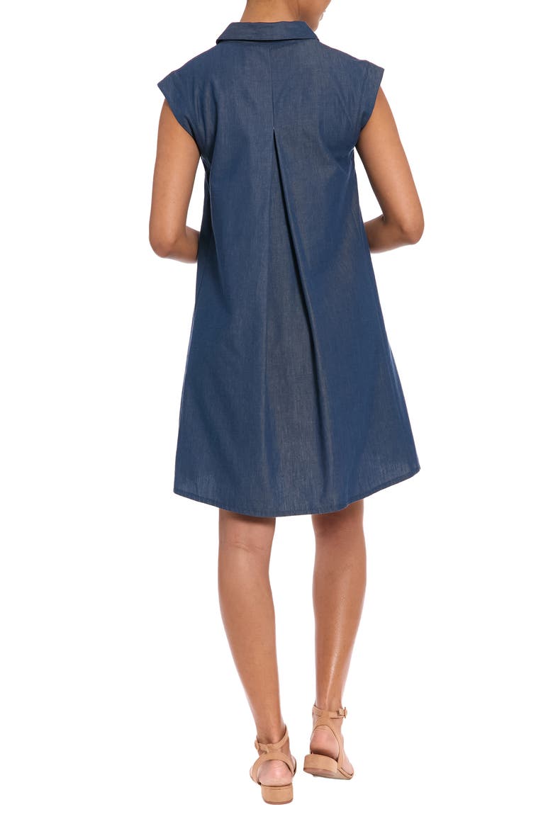 Cap Sleeve Denim A-Line Dress, Alternate, color, DENIM