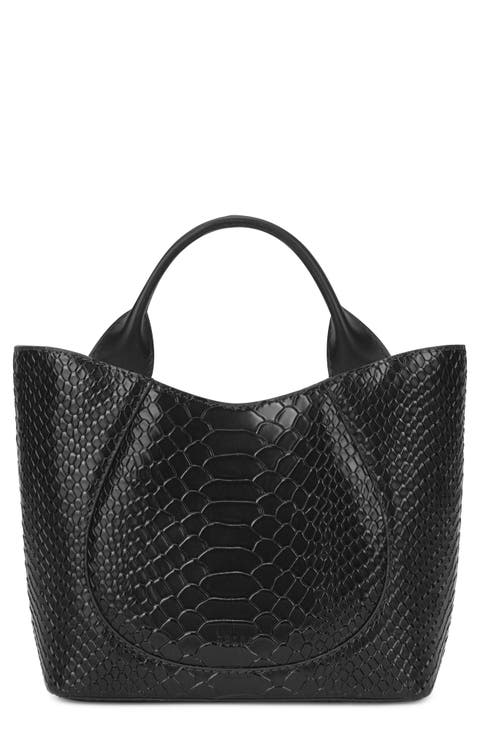Katrina Mini Python Embossed Leather Tote
