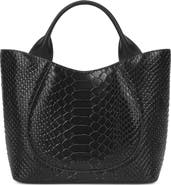 behno Katrina Mini Python Embossed Leather Tote
