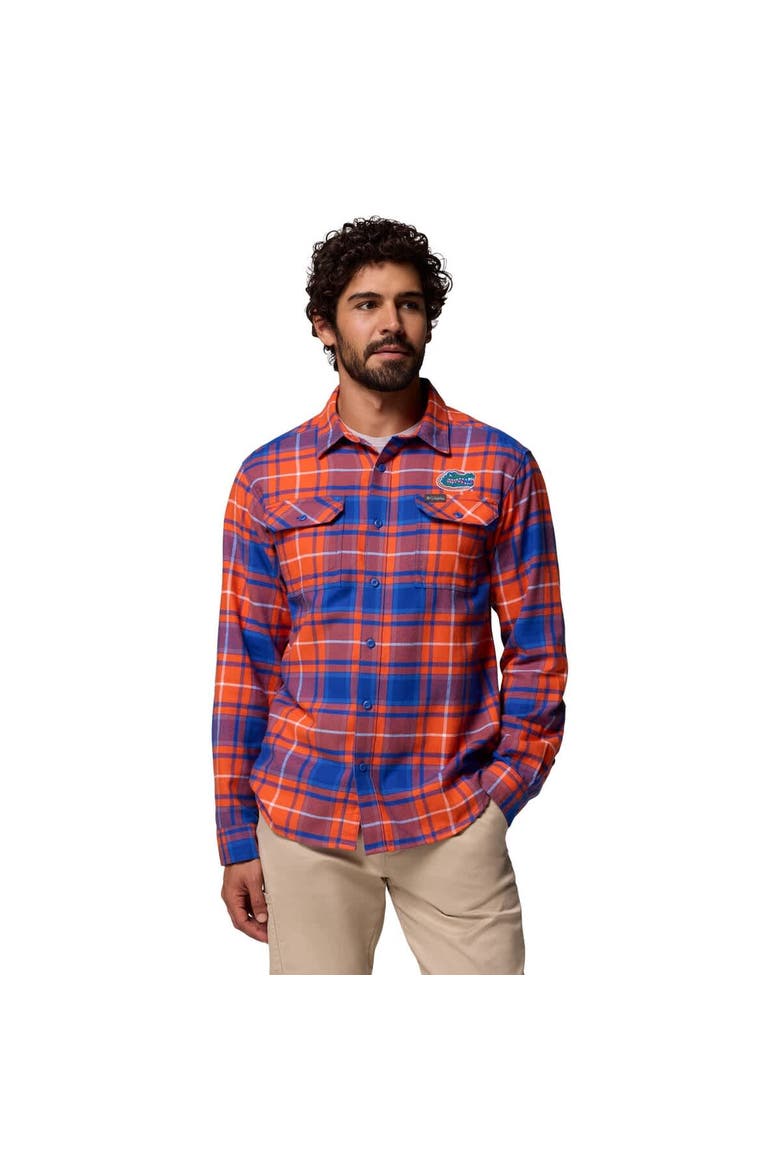 Men's Columbia  Orange Florida Gators Flare Gun Omni-Wick Flannel Long Sleeve Button-Up Shirt, Main, color, Orange