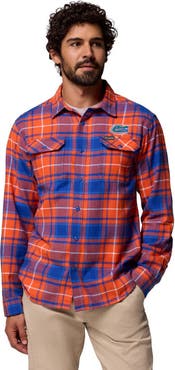 Columbia Men's Columbia  Orange Florida Gators Flare Gun Omni-Wick Flannel Long Sleeve Button-Up Shirt