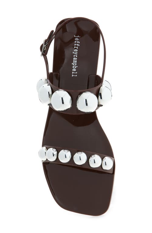 Jeffrey Campbell Gum Drop Studded Jelly Sandals In Brown Silver