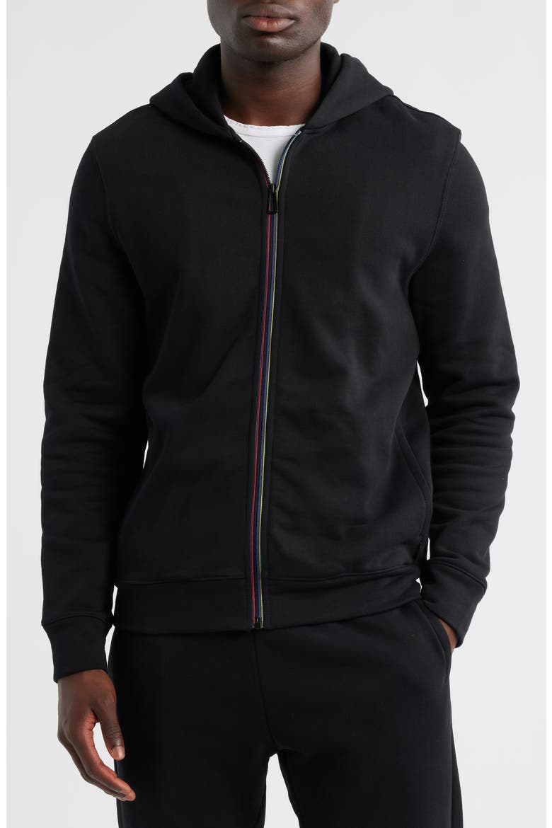 Sports Organic Cotton Zip Hoodie, Alternate, color, BLACK