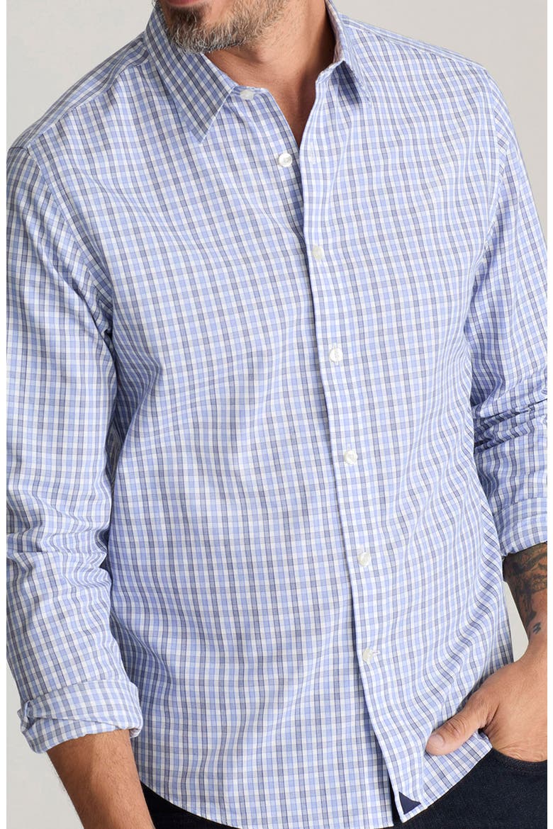 Durif Check Wrinkle Free Cotton Button-Up Shirt, Main, color, BLUE