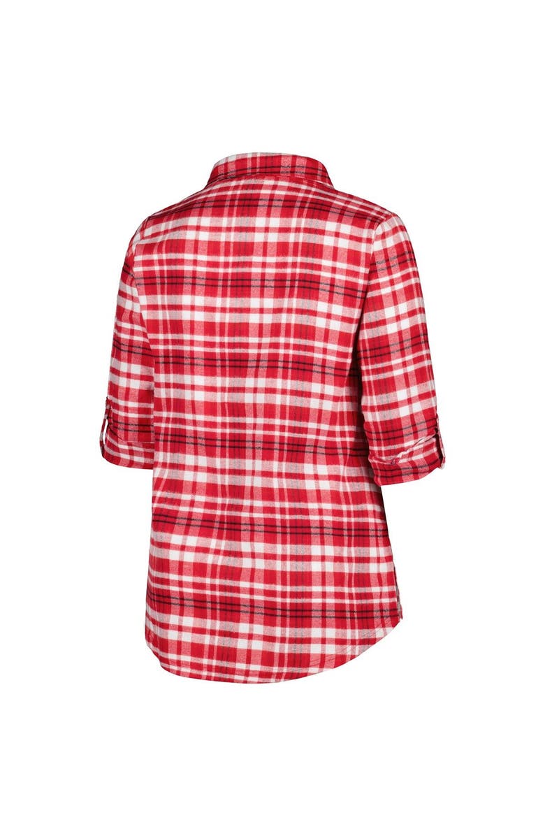 PROFILE Women's Scarlet Ohio State Buckeyes Plus Size Mainstay Long Sleeve Button-Up Shirt, Alternate, color, Scarlet