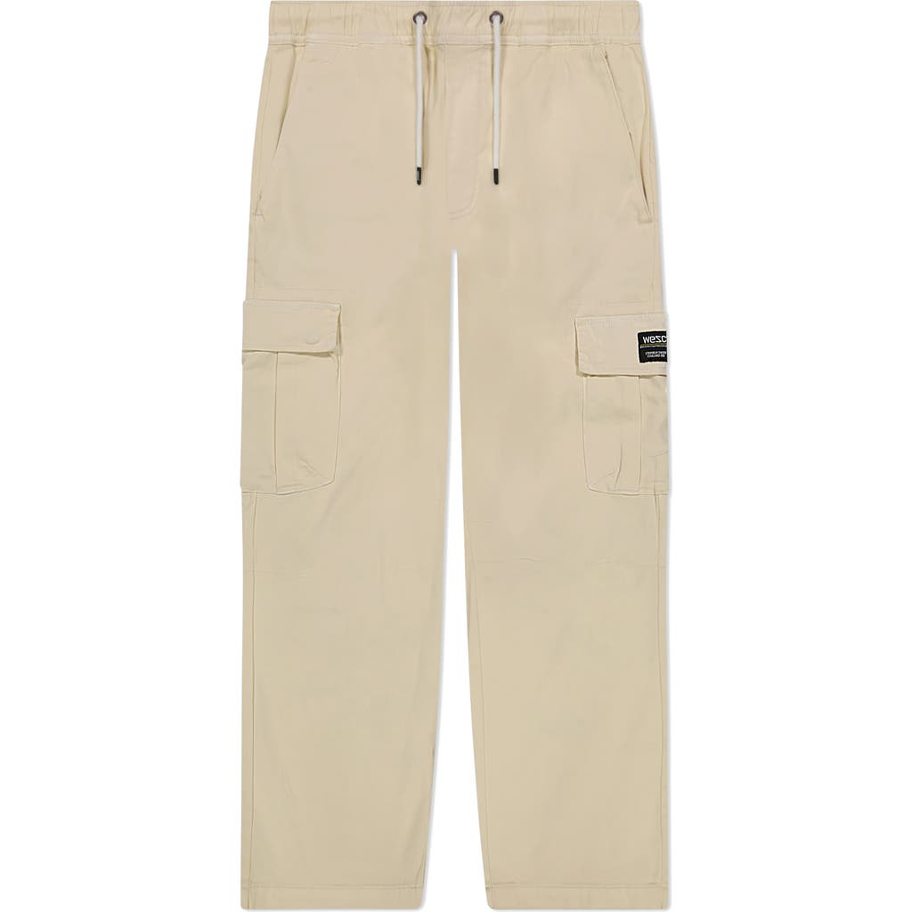 Wesc Open Bottom Cargo Joggers In Neutral