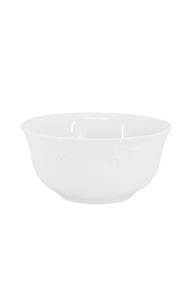 Elama Henryi 6 Piece 6.1 Inch Porcelain Bowl Set, Alternate, color, White