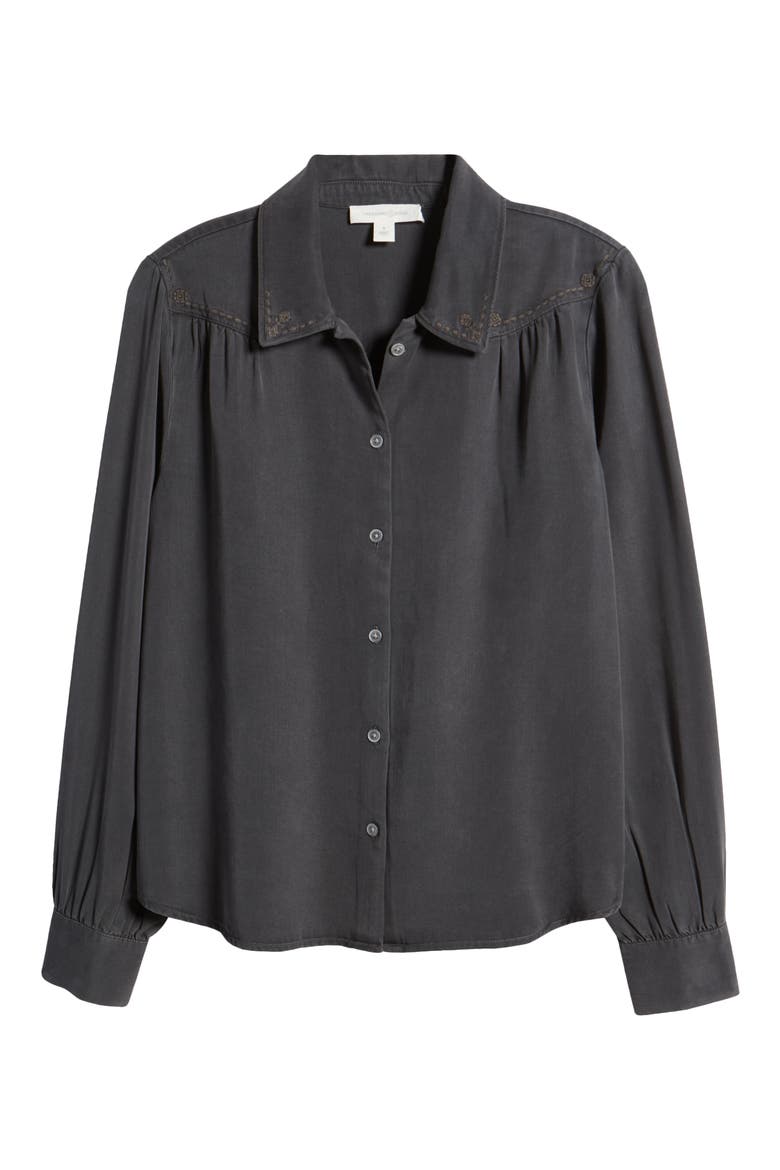 Embroidered Button-Up Shirt, Alternate, color, GREY PAVEMENT