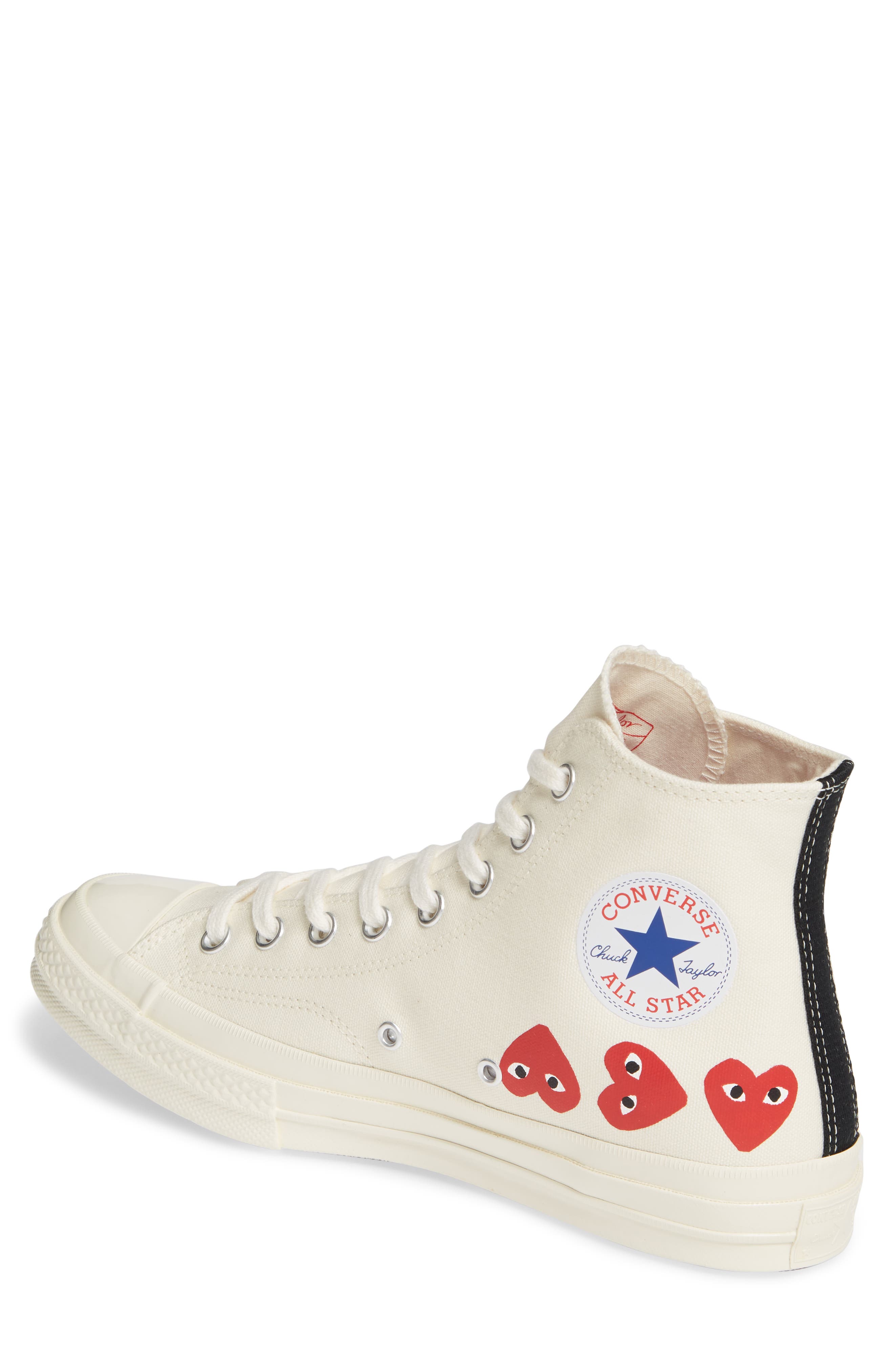 Comme des Garçons PLAY x Converse Chuck Taylor<sup>®</sup> High Top Sneaker, Alternate, color, 