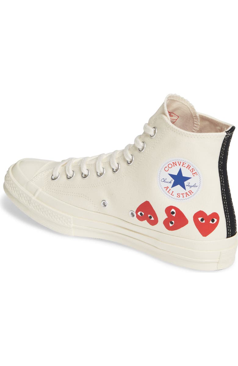 Comme des Garçons PLAY x Converse Chuck Taylor<sup>®</sup> High Top Sneaker, Alternate, color,