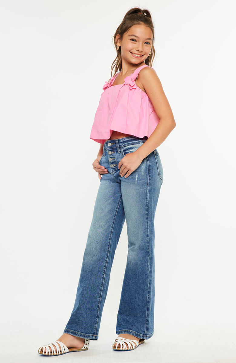 KanCan Celine High Rise Kids 90s Flare Jeans, Alternate, color, Medium Wash