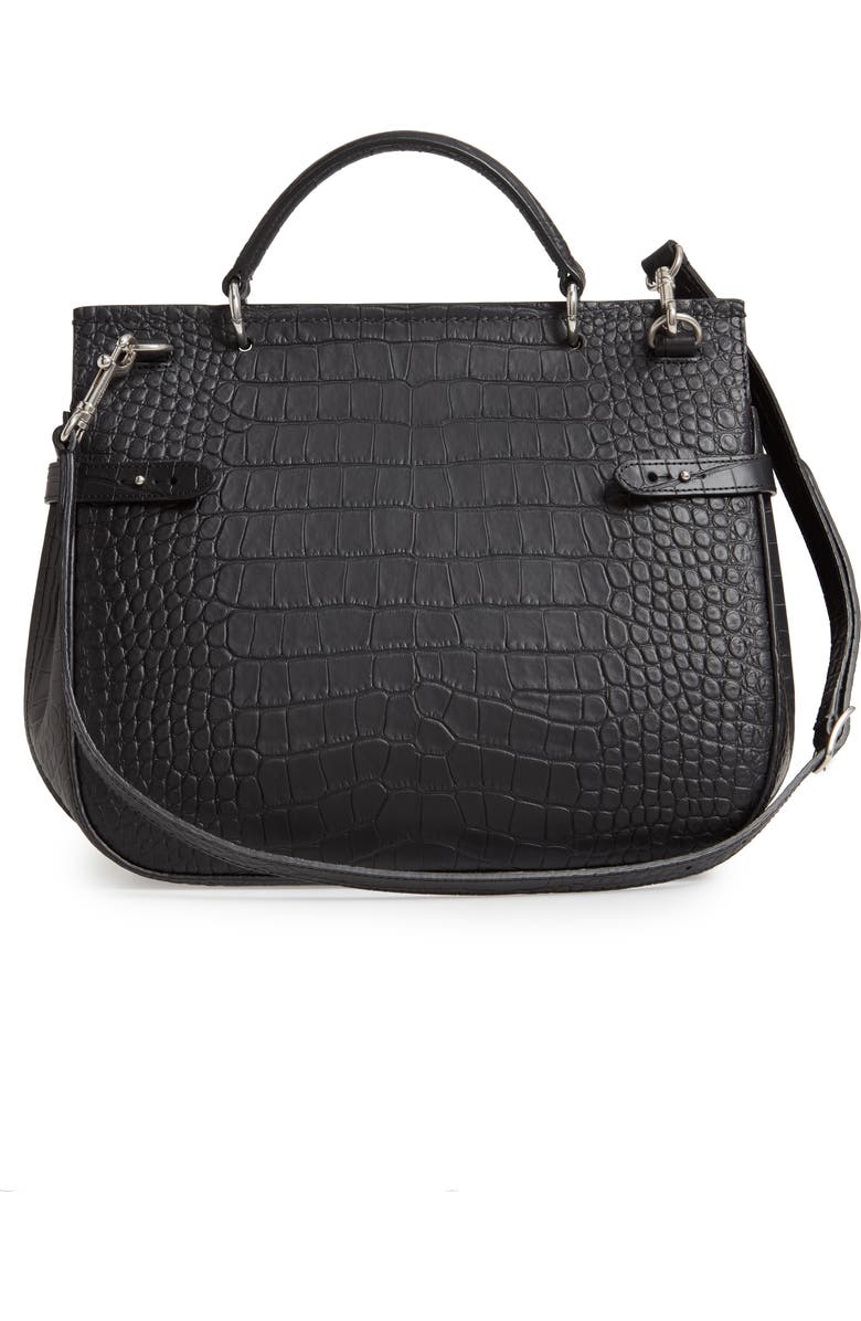 Mulberry Amberley Croc Embossed Leather Satchel, Alternate, color,