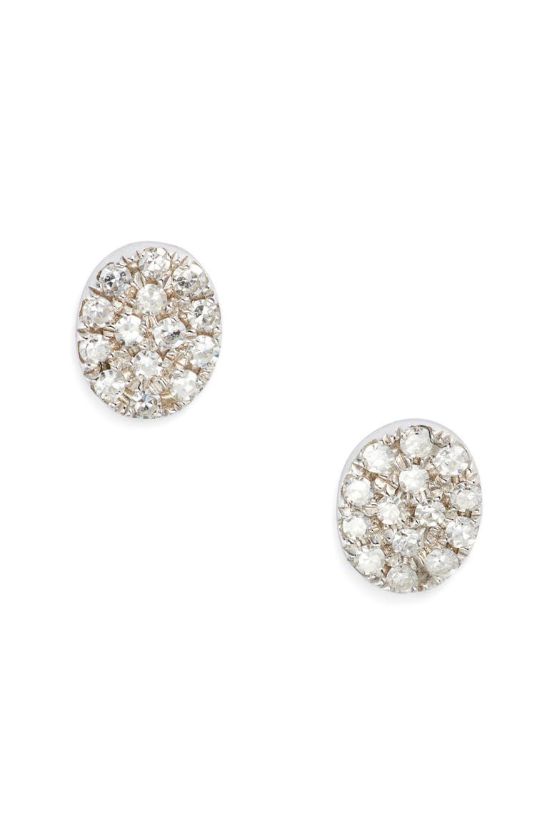 Diamond Stud Earrings, Main, color, WHITE