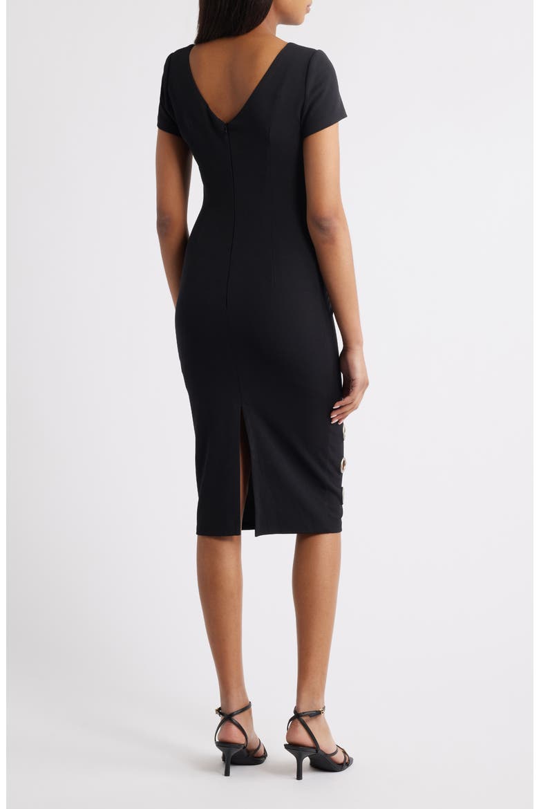 Marceline Grommet Sheath Dress, Alternate, color, BLACK