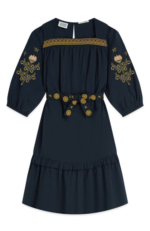 Kids' Embroidered Cotton Tunic Dress