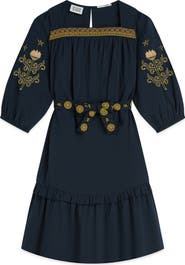 Scotch & Soda Kids' Embroidered Cotton Tunic Dress