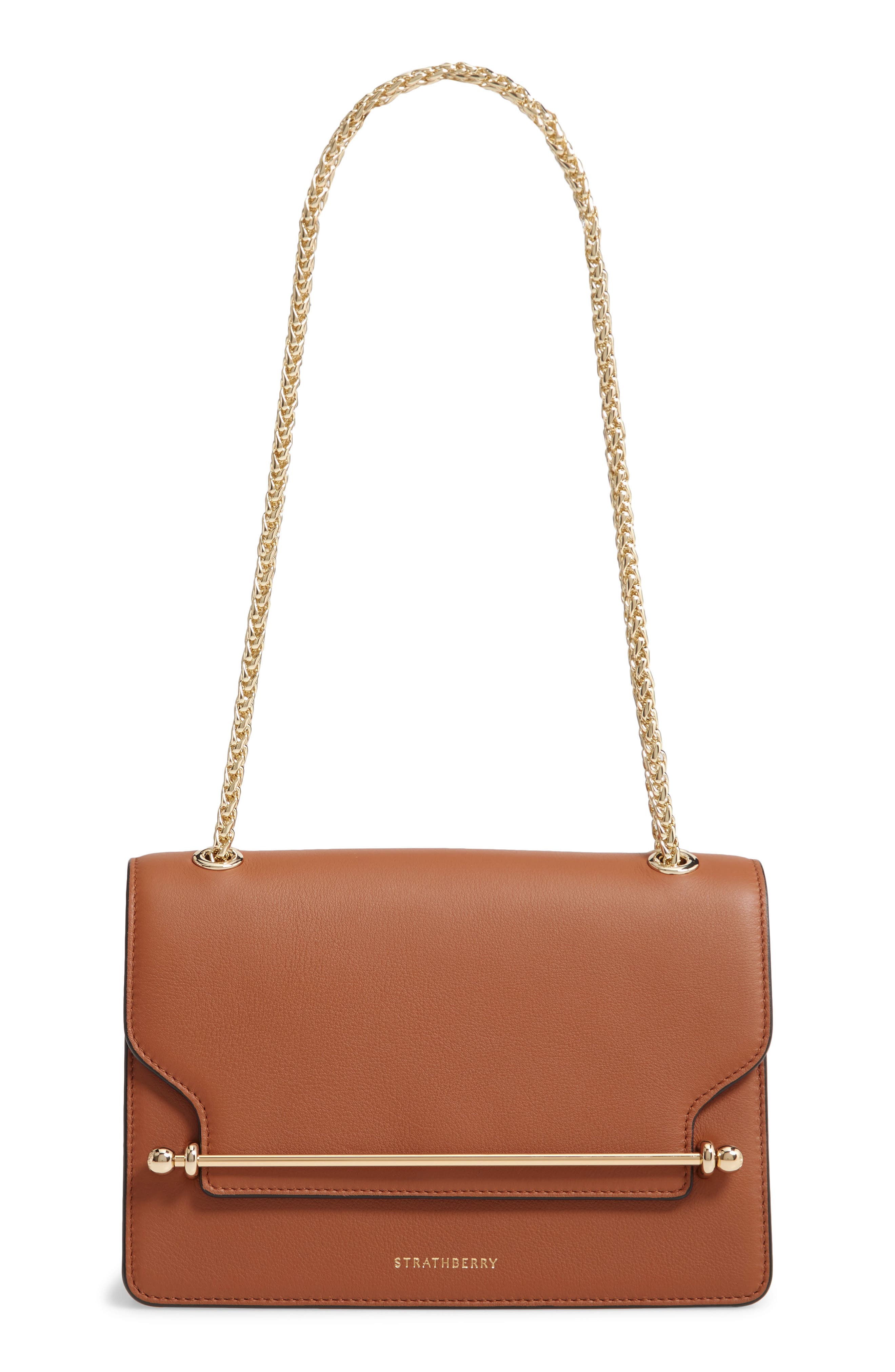 Strathberry East/West Leather Shoulder Bag, Main, color, 